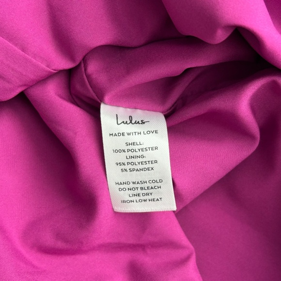 NWT Lulus Feeling Sensational Hot Pink and Magenta Color Block Midi Dress sz S - Picture 7 of 13